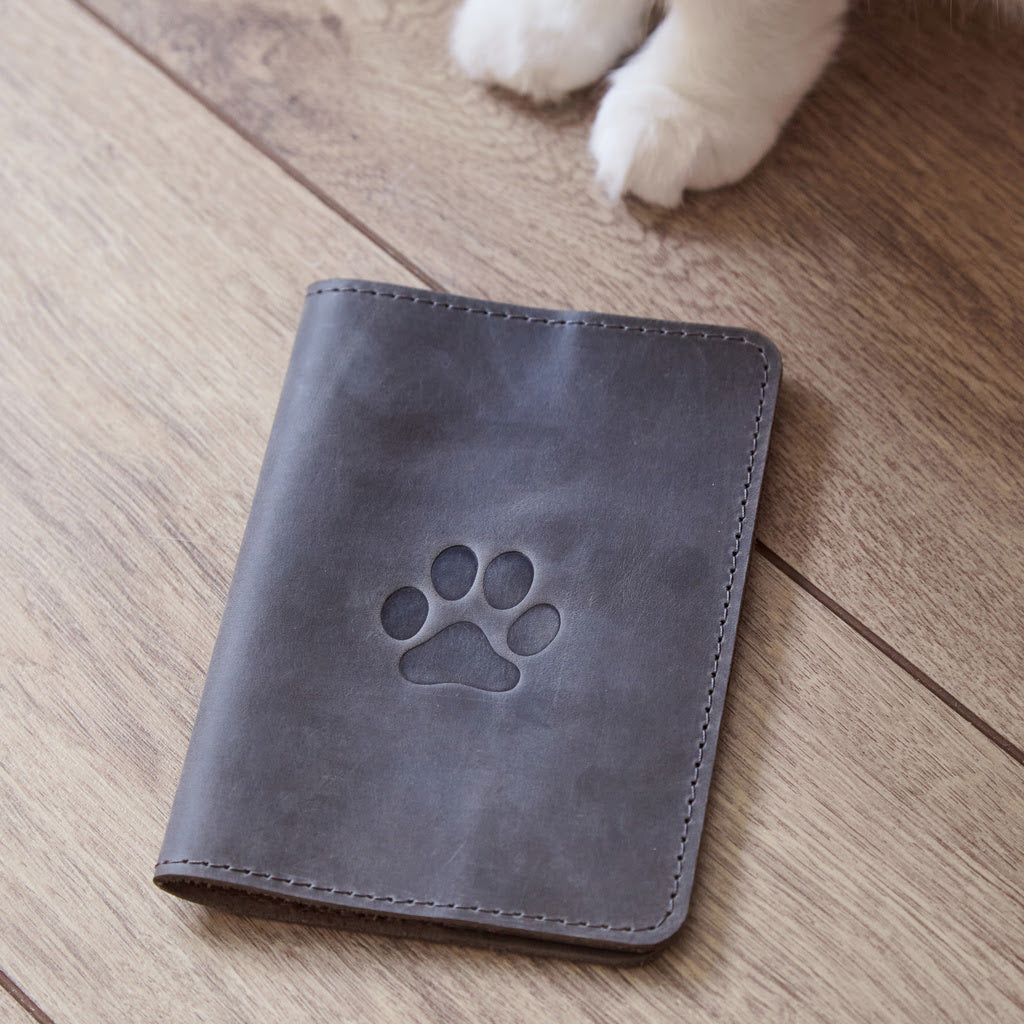 Kožený obal na veterinární pas Paw