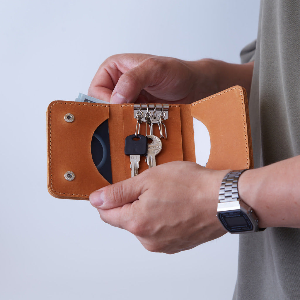 Skórzany brelok i portfel w stylu vintage Key Plus