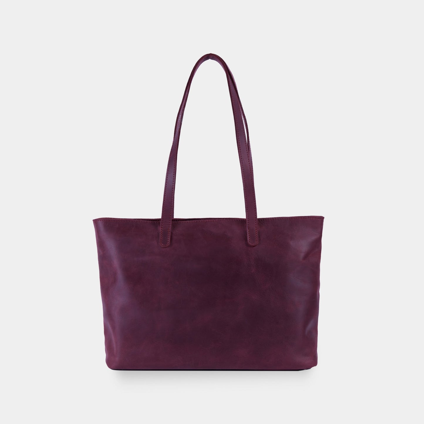 Spacious women's shopper bag with a laptop compartment made from vintage leather Emeli