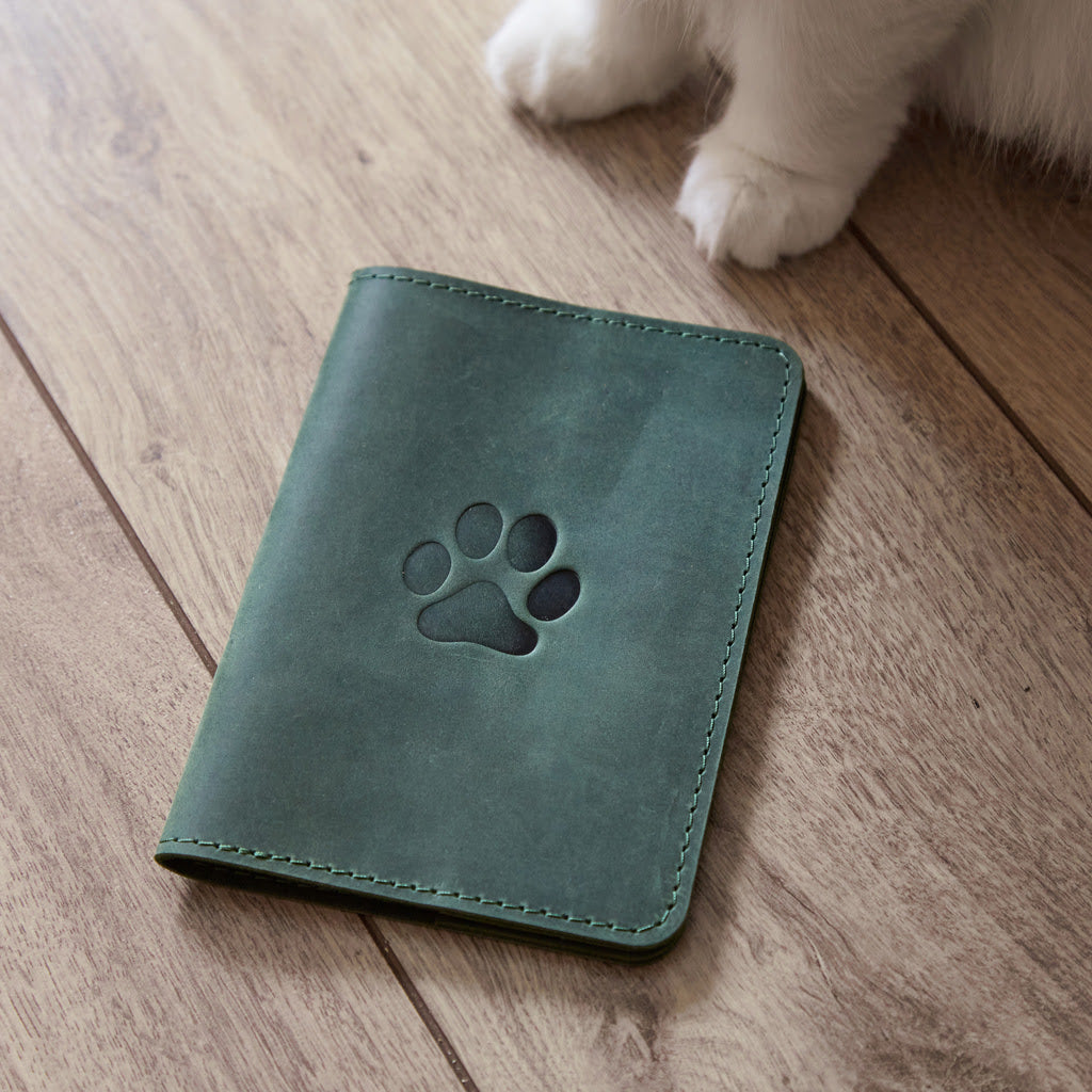 Kožený obal na veterinární pas Paw