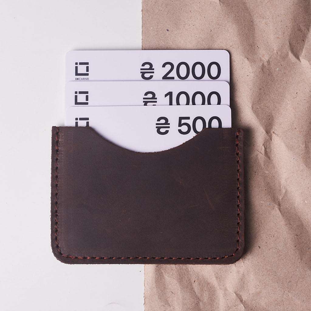 Kožený minimalistický držák na karty
