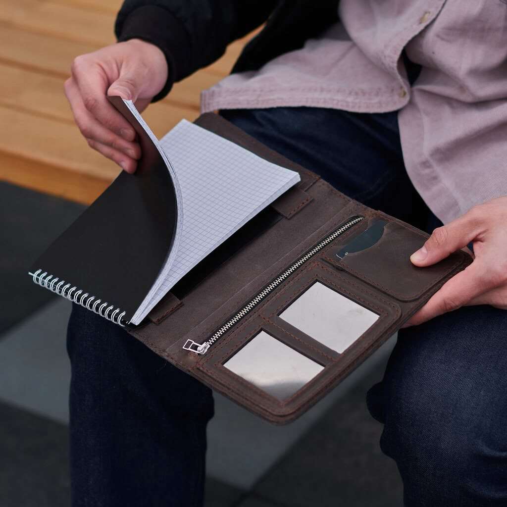 Kožený organizér portfolia na notebook