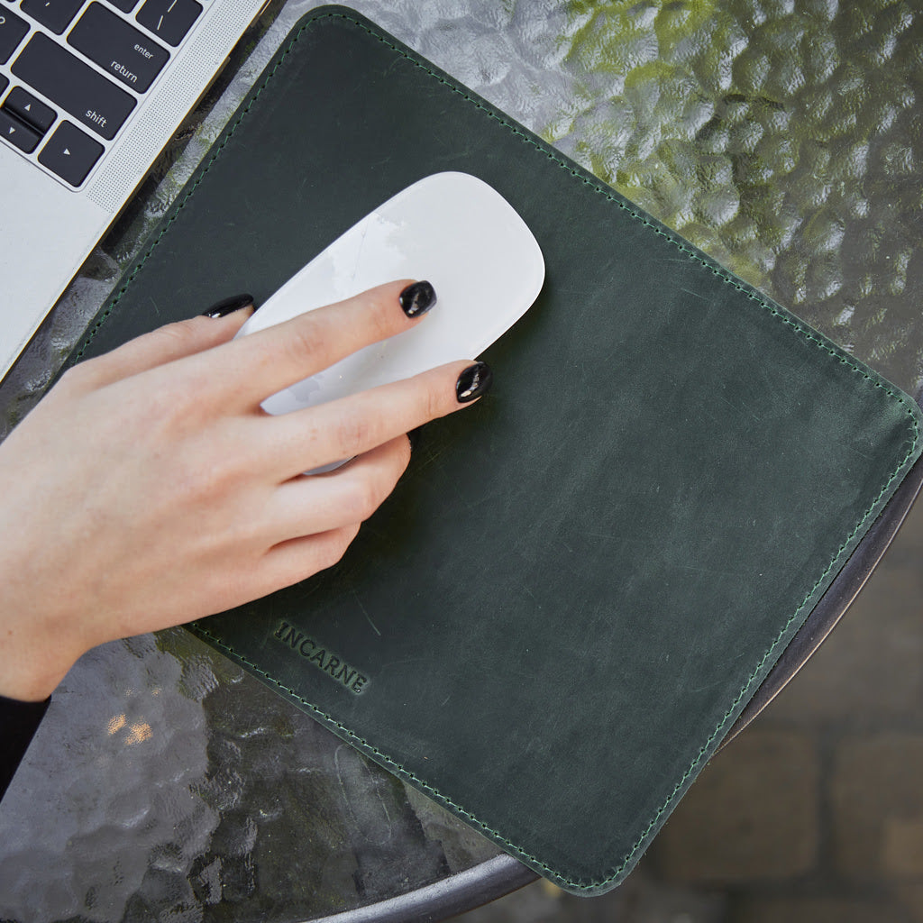 Palabra mousepad de cuero