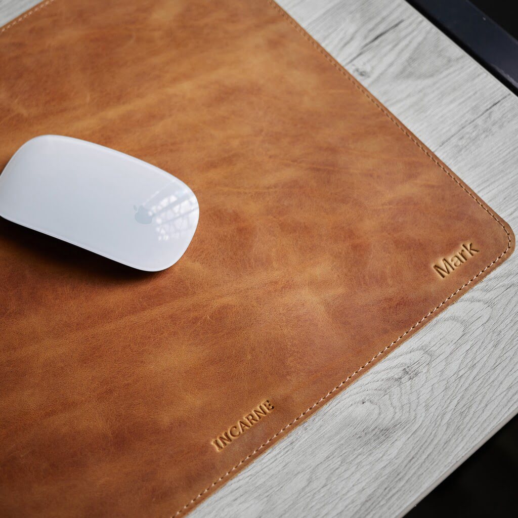 Palabra mousepad de cuero