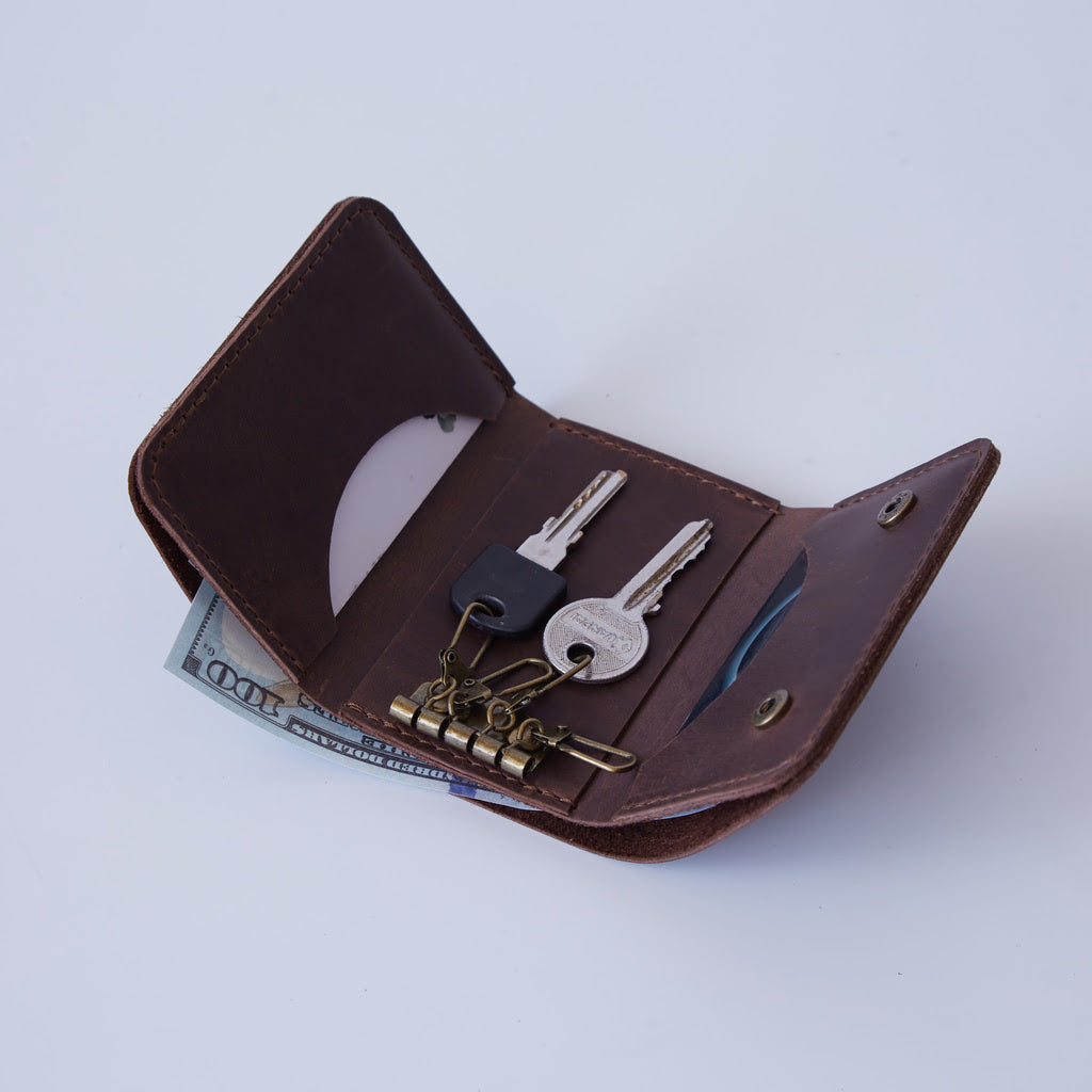 Skórzany brelok i portfel w stylu vintage Key Plus