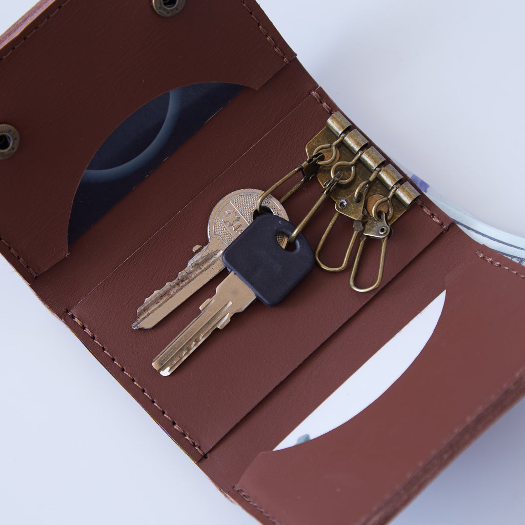 Klasyczny skórzany brelok i portfel Key Plus