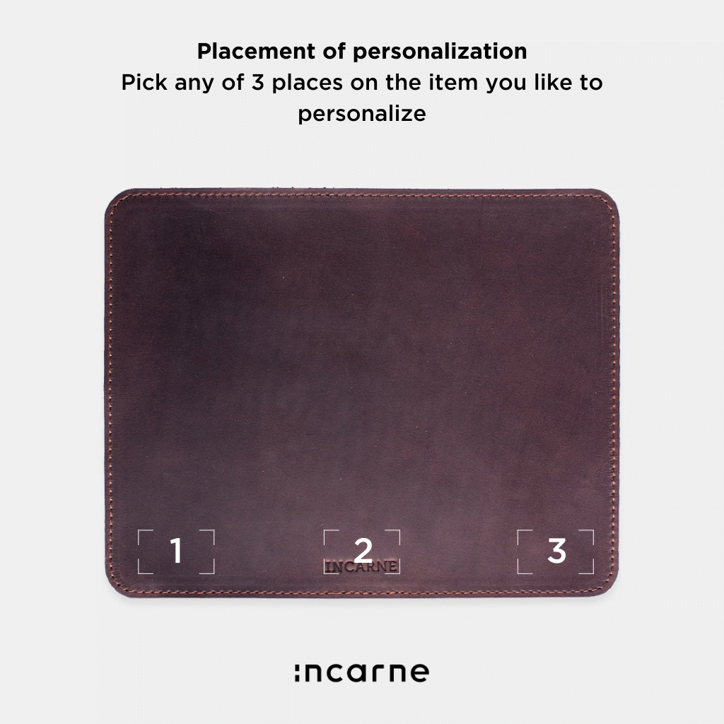 Palabra mousepad de cuero