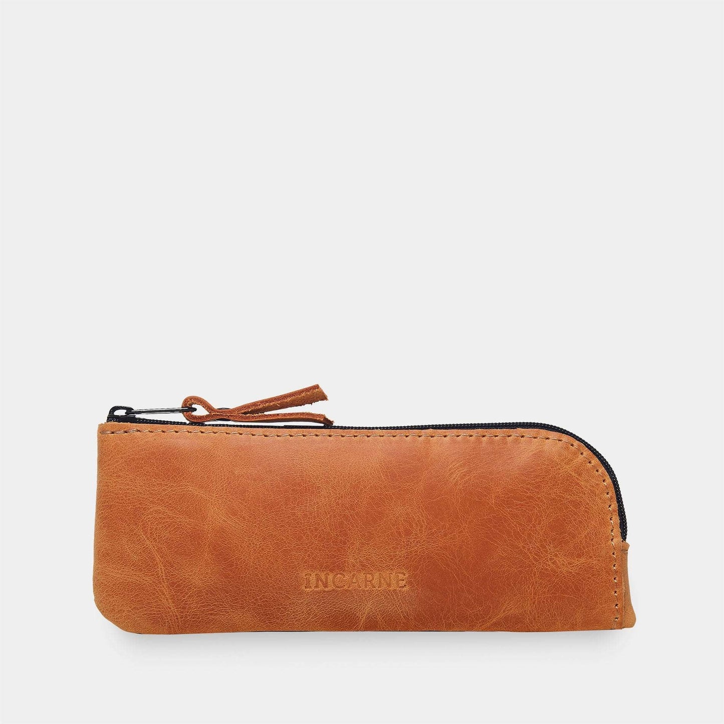 Étui à lunettes en cuir à feuilles