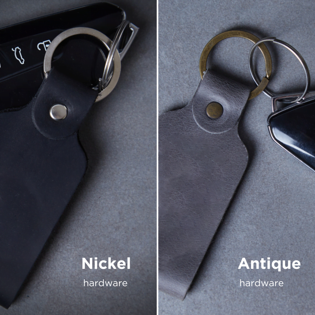 Coffret cadeau : pochette permis de conduire + porte-clés en cuir