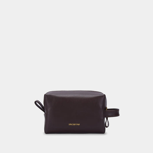 Mirage Leather Cosmetic Case — Chocolate