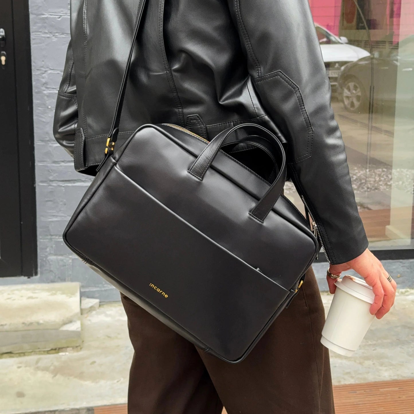 Brief Leather Laptop Bag