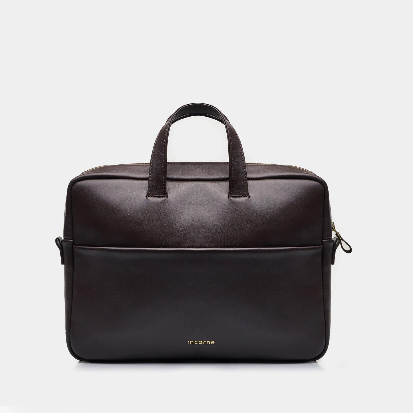 Brief Leather Laptop Bag — Chocolate