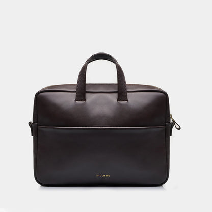Brief Leather Laptop Bag — Chocolate