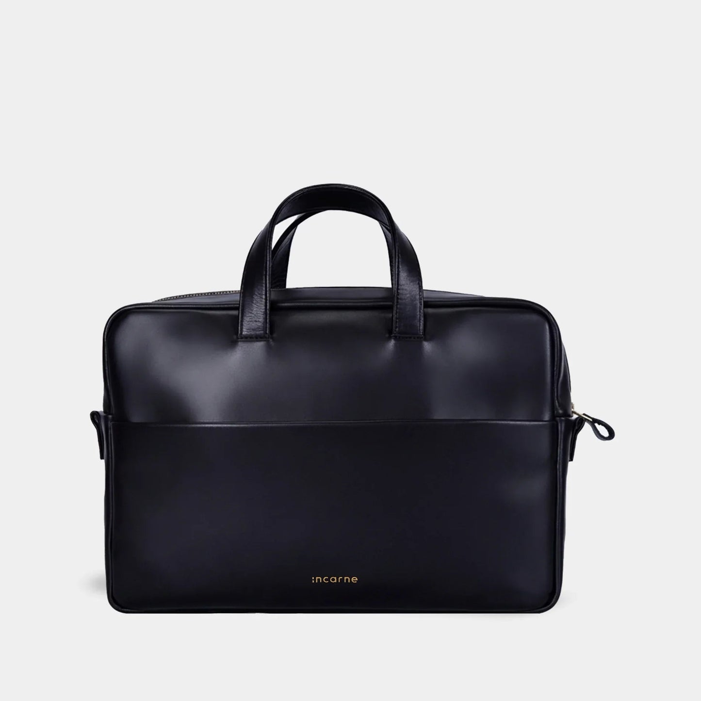 Brief Leather Laptop Bag — Black