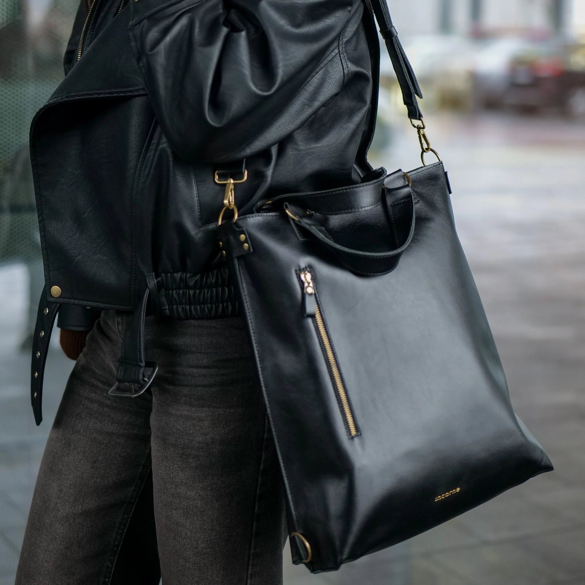 Optimus Leather Bag 2in1 — Сlassic / Black