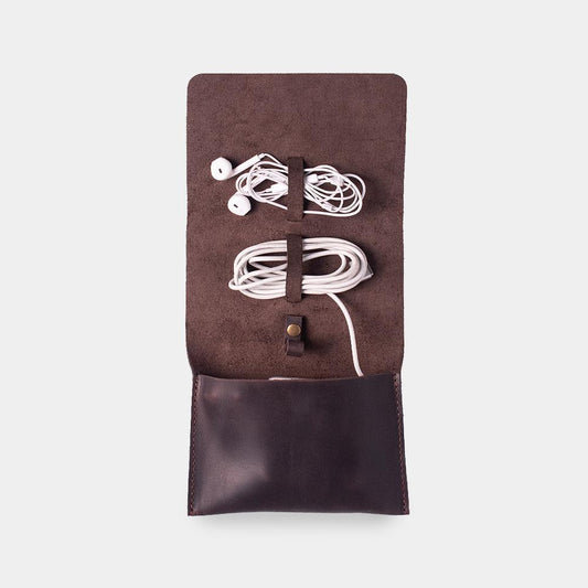 Organizér na kabely Weekend - Ručně vyrobený z pravé vintage kůže - Skladem