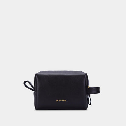 Mirage Leather Cosmetic Case — Black