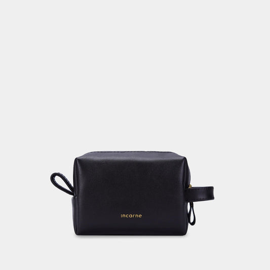 Mirage Leather Cosmetic Case — Black
