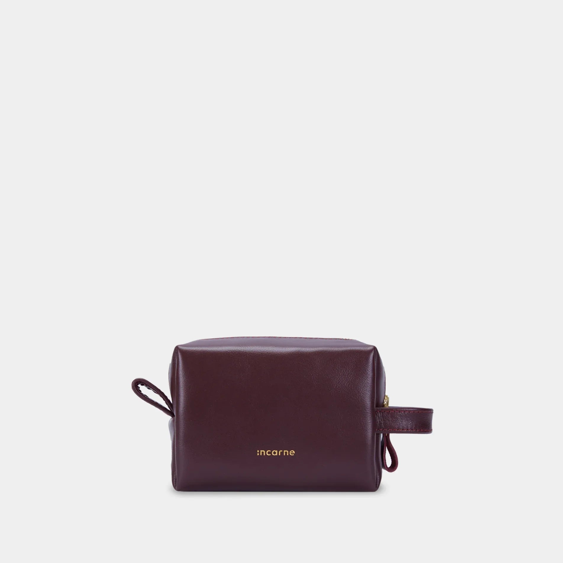 Mirage Leather Cosmetic Case — Burgundy